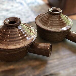 Rustic Speckled Stoneware Brown Ceramic Bowls